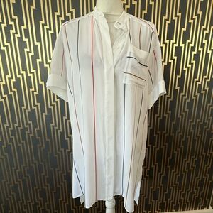 NWT White Shirt with Red and Black Stripes